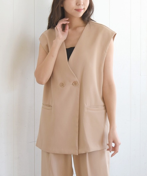 sango（sango）の「フレンチダブルボタンベストジャケット（ベスト・レディース・イエロー/ベージュ/アイボリー・FREE）」の12枚目の写真