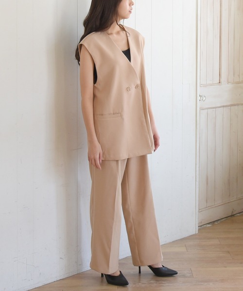 sango（sango）の「フレンチダブルボタンベストジャケット（ベスト・レディース・イエロー/ベージュ/アイボリー・FREE）」の5枚目の写真