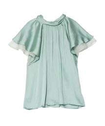 グロッシーフレアスリーブブラウス