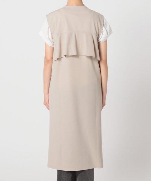 B.C STOCK(ベーセーストック)の「カットジョーゼットロングジレ(ベスト・レディース・ライトグレー/ブラック・FREE)」の13枚目の写真