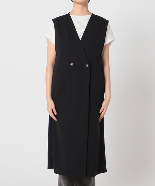 B.C STOCK(ベーセーストック)の「カットジョーゼットロングジレ(ベスト・レディース・ライトグレー/ブラック・FREE)」の22枚目の写真