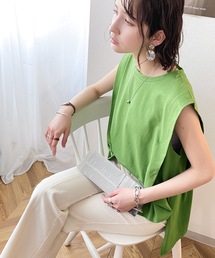 classicalelf | 1枚で垢抜け。綿100％、タックショルダートップス(Tシャツ/カットソー)