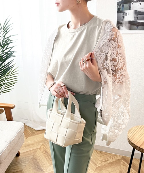 セール】1枚で垢抜け。綿100％、タックショルダートップス（Tシャツ