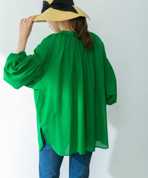 URBAN RESEARCH(アーバンリサーチ)の「コットンボイル2WAYブラウス(シャツ/ブラウス・レディース・ブラック/オフホワイト/グリーン・FREE)」の20枚目の写真