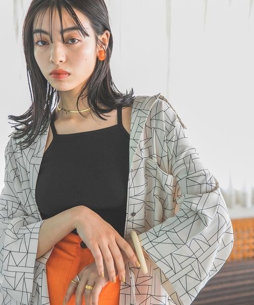 JEANASIS（ジーナシス）の「12Gレーヨンナイロンアメスリキャミ/277878（キャミソール・レディース・ホワイト/オレンジ/ブラック・FREE）」の3枚目の写真