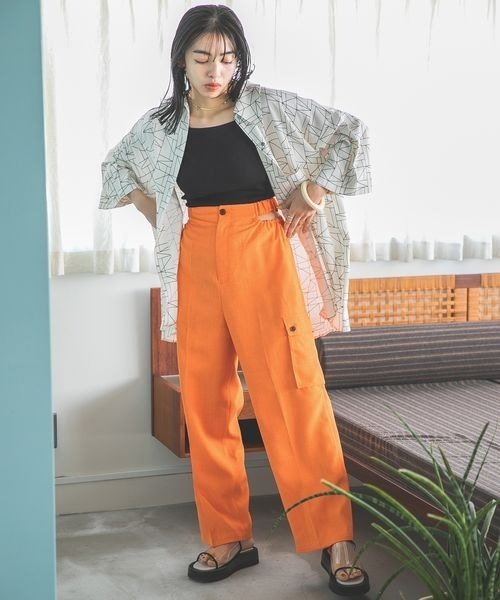 JEANASIS（ジーナシス）の「12Gレーヨンナイロンアメスリキャミ/277878（キャミソール・レディース・ホワイト/オレンジ/ブラック・FREE）」の12枚目の写真