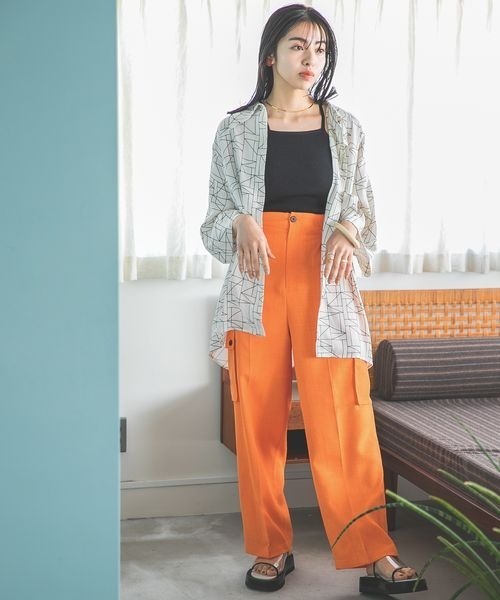 JEANASIS（ジーナシス）の「12Gレーヨンナイロンアメスリキャミ/277878（キャミソール・レディース・ホワイト/オレンジ/ブラック・FREE）」の13枚目の写真