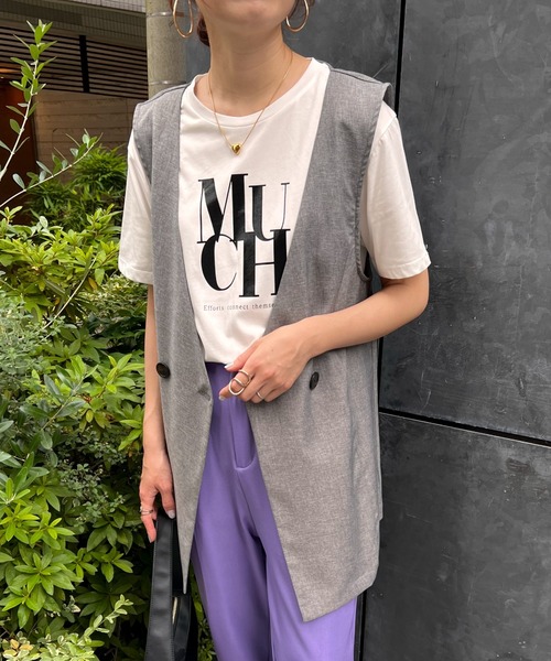 feepur(フェピュール)の「Vネックジレベスト(ベスト・レディース・アイボリー/ブラック/グレー・MEDIUM)」の3枚目の写真