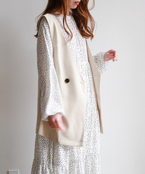 feepur(フェピュール)の「Vネックジレベスト(ベスト・レディース・アイボリー/ブラック/グレー・MEDIUM)」の9枚目の写真