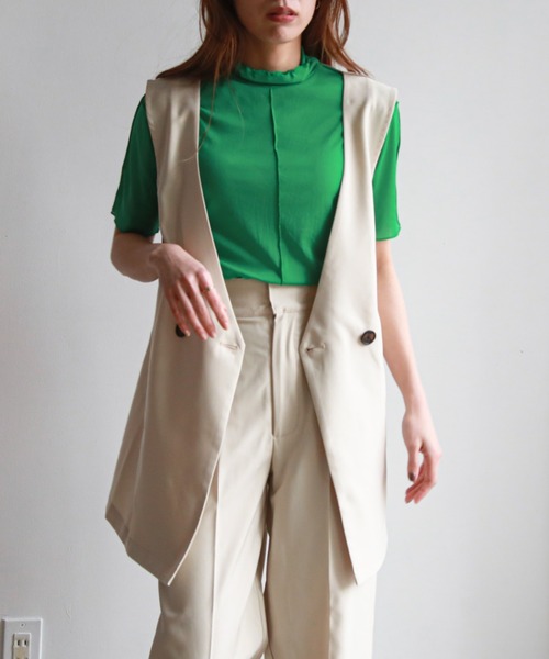 feepur(フェピュール)の「Vネックジレベスト(ベスト・レディース・アイボリー/ブラック/グレー・MEDIUM)」の12枚目の写真