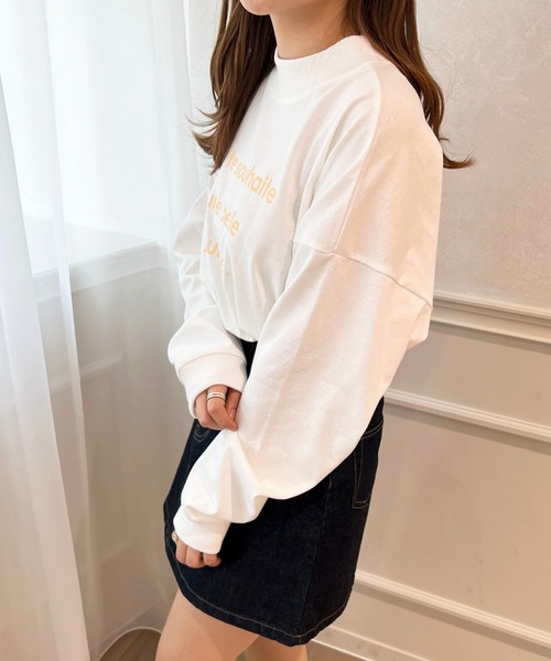 apres jour(アプレジュール)の「モックネックロゴロンT【ZOZOTOWN限定アイテム】(Tシャツ/カットソー・レディース・オフホワイト/ライトブルー/ライトピンク・フリー/X-LARGE)」の9枚目の写真