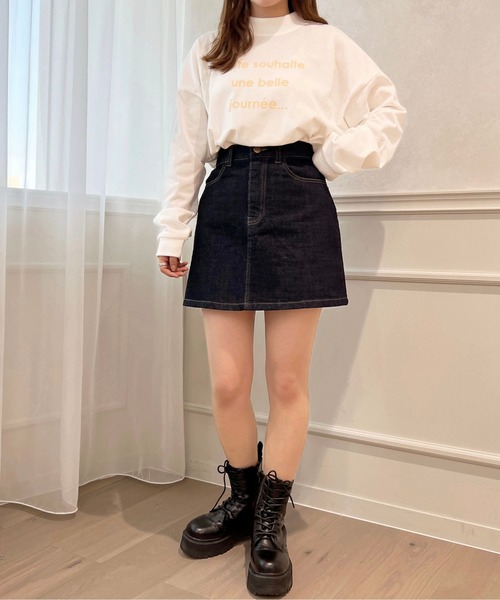 apres jour(アプレジュール)の「モックネックロゴロンT【ZOZOTOWN限定アイテム】(Tシャツ/カットソー・レディース・オフホワイト/ライトブルー/ライトピンク・フリー/X-LARGE)」の7枚目の写真