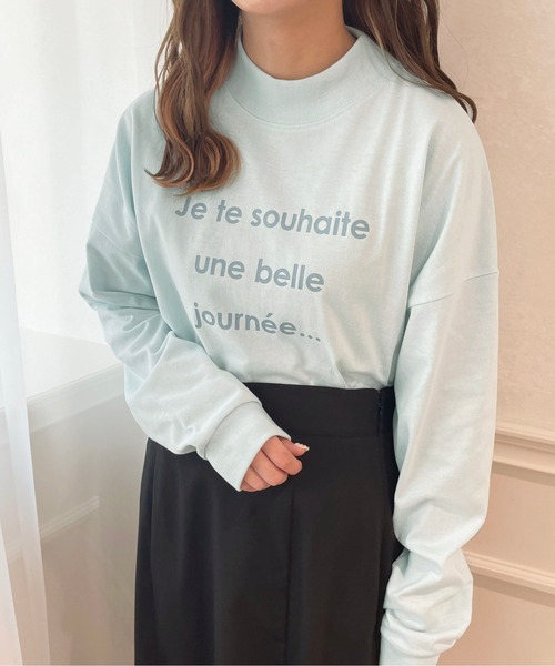 apres jour(アプレジュール)の「モックネックロゴロンT【ZOZOTOWN限定アイテム】(Tシャツ/カットソー・レディース・オフホワイト/ライトブルー/ライトピンク・フリー/X-LARGE)」の18枚目の写真