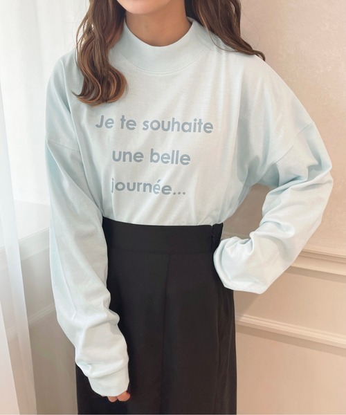 apres jour(アプレジュール)の「モックネックロゴロンT【ZOZOTOWN限定アイテム】(Tシャツ/カットソー・レディース・オフホワイト/ライトブルー/ライトピンク・フリー/X-LARGE)」の5枚目の写真