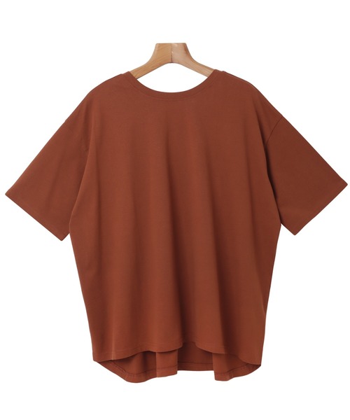 セール】コットン天竺半袖バックオープン背中あきTシャツ（T