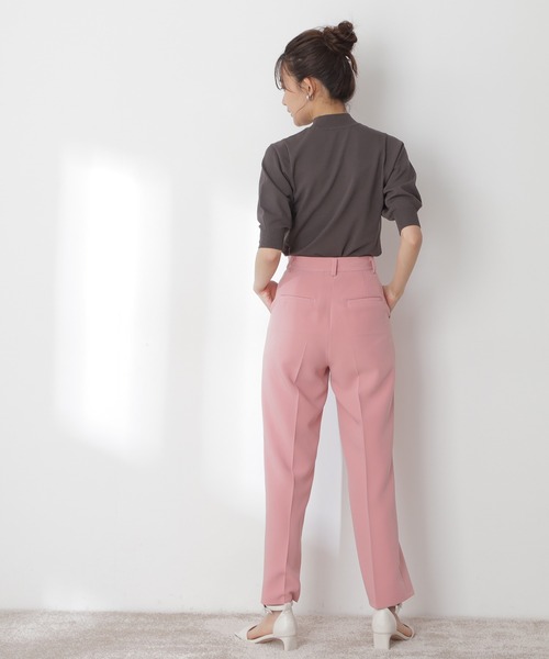 N.（N. Natural Beauty Basic）（エヌエヌナチュラルビューティーベーシック）の「◆プレーティング天竺５分袖ニット（ニット/セーター・レディース・ブラック/ブラウン/レッド/ブルー/クリーム/ライラック・MEDIUM）」の10枚目の写真