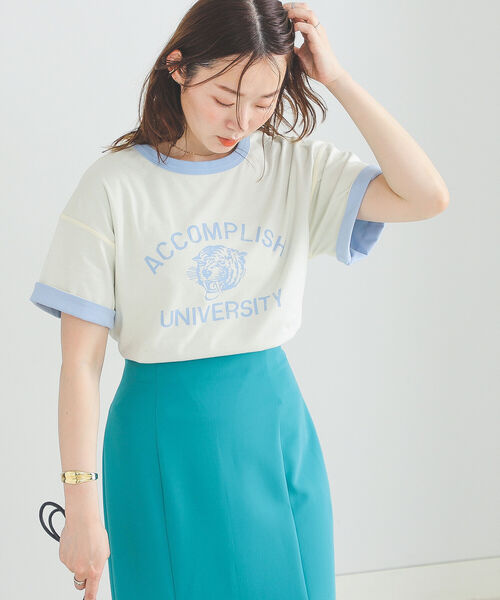 BEAMS HEART（ビームスハート）の「BEAMS HEART / リバーシブル プリントTシャツ（Tシャツ/カットソー・レディース・ネイビー/カーキ/ホワイト系その他5・FREE）」の4枚目の写真