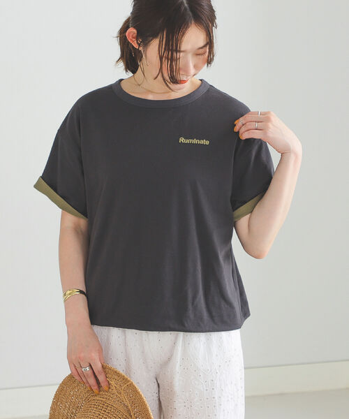 BEAMS HEART（ビームスハート）の「BEAMS HEART / リバーシブル プリントTシャツ（Tシャツ/カットソー・レディース・ネイビー/カーキ/ホワイト系その他5・FREE）」の14枚目の写真