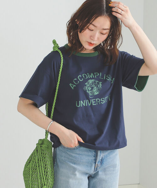 BEAMS HEART（ビームスハート）の「BEAMS HEART / リバーシブル プリントTシャツ（Tシャツ/カットソー・レディース・ネイビー/カーキ/ホワイト系その他5・FREE）」の20枚目の写真