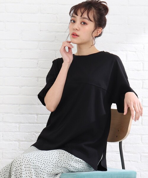 Cutie Blonde（キューティーブロンド）の「◆【S-L】フットボールTシャツ（Tシャツ/カットソー・レディース・ブラック/黄緑系/ライトベージュ/オレンジ・01/02/03）」の7枚目の写真