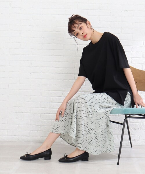 Cutie Blonde（キューティーブロンド）の「◆【S-L】フットボールTシャツ（Tシャツ/カットソー・レディース・ブラック/黄緑系/ライトベージュ/オレンジ・01/02/03）」の10枚目の写真