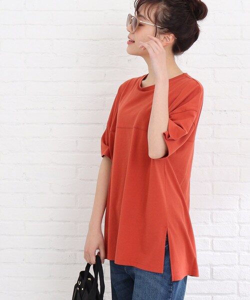 Cutie Blonde（キューティーブロンド）の「◆【S-L】フットボールTシャツ（Tシャツ/カットソー・レディース・ブラック/黄緑系/ライトベージュ/オレンジ・01/02/03）」の21枚目の写真