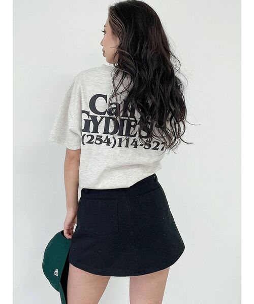 GYDA（ジェイダ）の「ボーダーバンテージスウエット スカートライクショートパンツ（スカート・レディース・グレー/ブラック・MEDIUM/SMALL）」の8枚目の写真