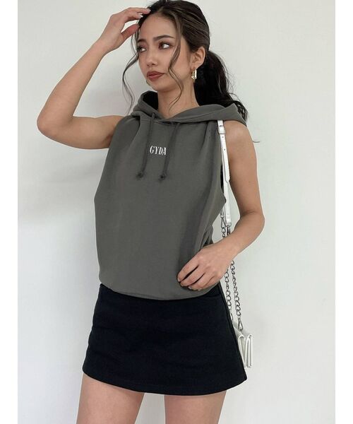 GYDA（ジェイダ）の「ボーダーバンテージスウエット スカートライクショートパンツ（スカート・レディース・グレー/ブラック・MEDIUM/SMALL）」の14枚目の写真