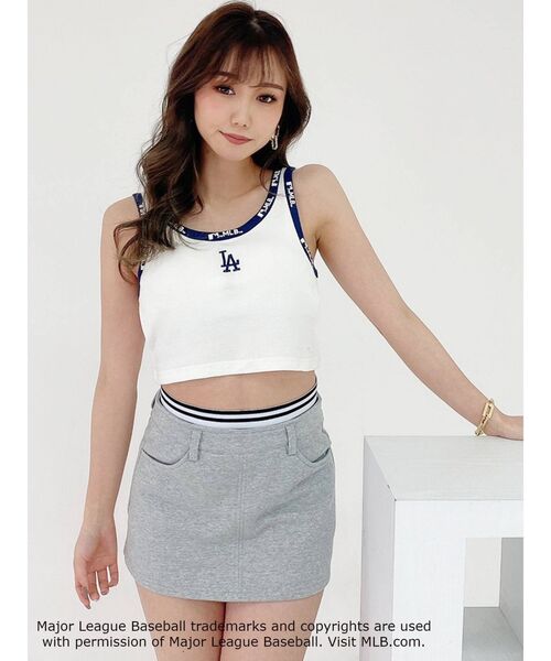 GYDA（ジェイダ）の「ボーダーバンテージスウエット スカートライクショートパンツ（スカート・レディース・グレー/ブラック・MEDIUM/SMALL）」の16枚目の写真