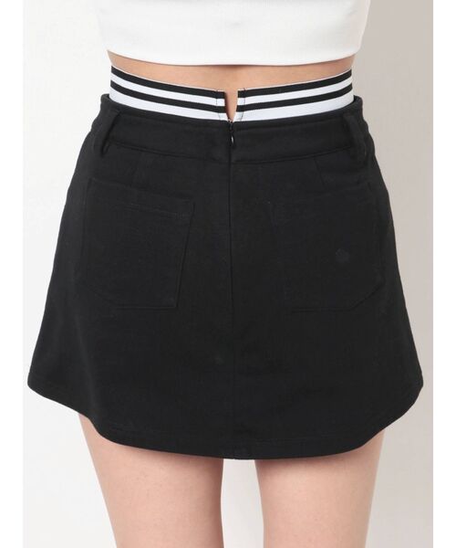 GYDA（ジェイダ）の「ボーダーバンテージスウエット スカートライクショートパンツ（スカート・レディース・グレー/ブラック・MEDIUM/SMALL）」の21枚目の写真