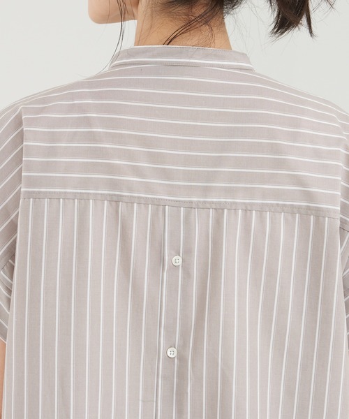 abahouse mavie（アバハウスマヴィ）の「後ボタンフレンチスリーブシャツ（シャツ/ブラウス・レディース・ストライプ/ホワイト/ベージュ系その他/オフホワイト/イエロー/グリーン/ダークオレンジ・フリー）」の20枚目の写真