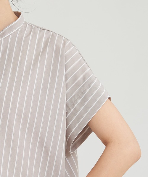 abahouse mavie（アバハウスマヴィ）の「後ボタンフレンチスリーブシャツ（シャツ/ブラウス・レディース・ストライプ/ホワイト/ベージュ系その他/オフホワイト/イエロー/グリーン/ダークオレンジ・フリー）」の22枚目の写真