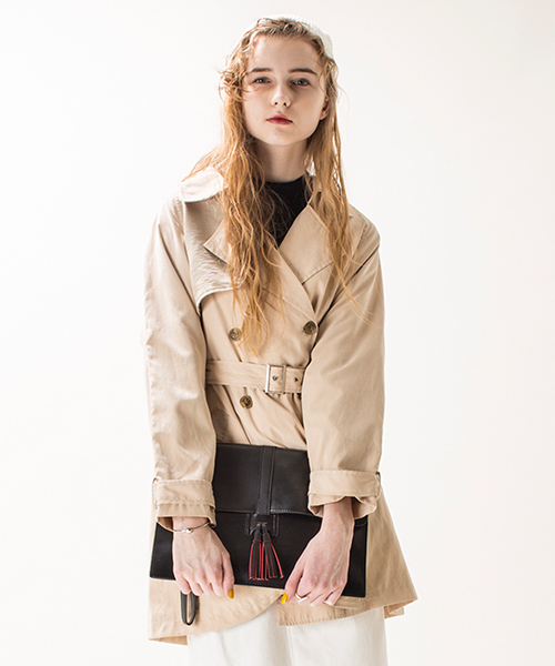mystic（ミスティック）の「配色トレンチ（トレンチコート・レディース・ベージュ/キャメル/ネイビー・ﾌﾘ-）」の2枚目の写真