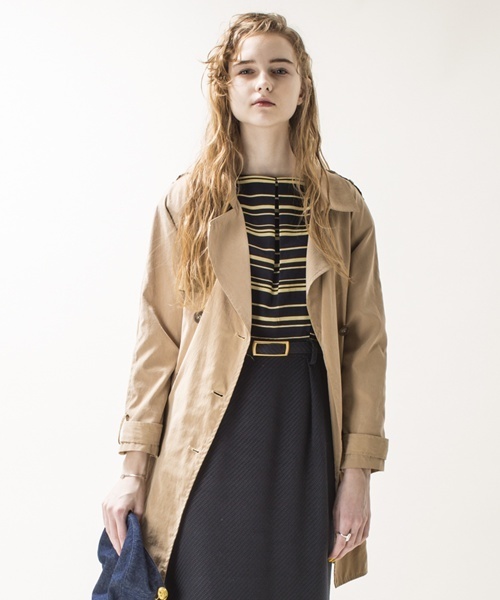 mystic（ミスティック）の「配色トレンチ（トレンチコート・レディース・ベージュ/キャメル/ネイビー・ﾌﾘ-）」の3枚目の写真