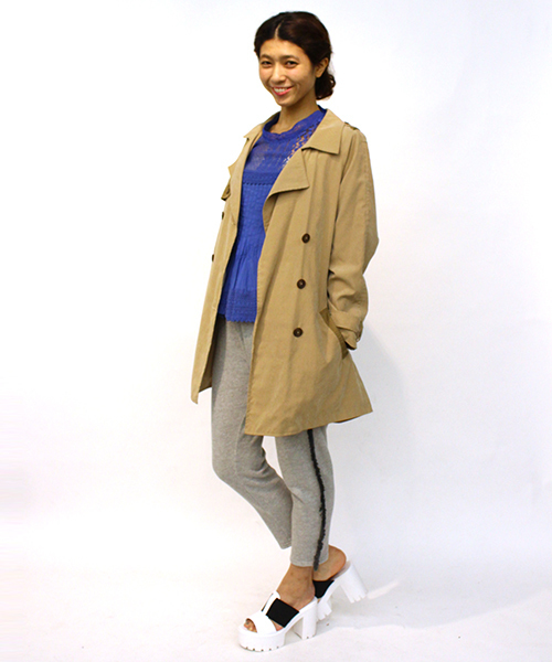 mystic（ミスティック）の「配色トレンチ（トレンチコート・レディース・ベージュ/キャメル/ネイビー・ﾌﾘ-）」の16枚目の写真
