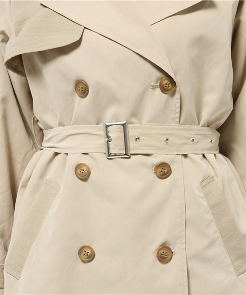 mystic（ミスティック）の「配色トレンチ（トレンチコート・レディース・ベージュ/キャメル/ネイビー・ﾌﾘ-）」の6枚目の写真