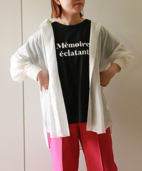 VENCEEXCHANGE(ヴァンスエクスチェンジ)の「ストライプシアーシャツ(シャツ/ブラウス・レディース・オフホワイト/オレンジ/ブルー/グリーン・M)」の10枚目の写真