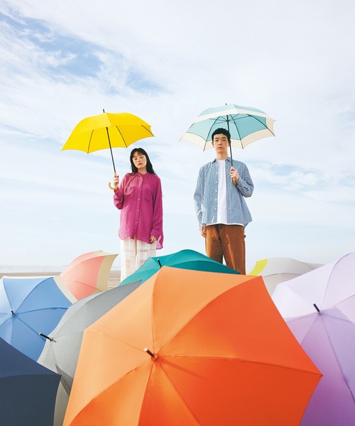 セール】【because】リペット 無地 バイカラー U-DAY 晴雨兼用/日傘/長
