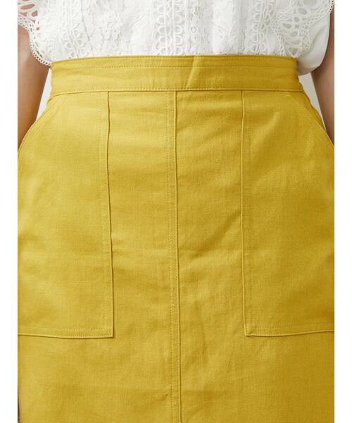 Green　Parks（グリーンパークス）の「ベルギーリネン混 タイトスカート（スカート・レディース・イエロー/チェック/ベージュ/グリーン・FREE）」の8枚目の写真