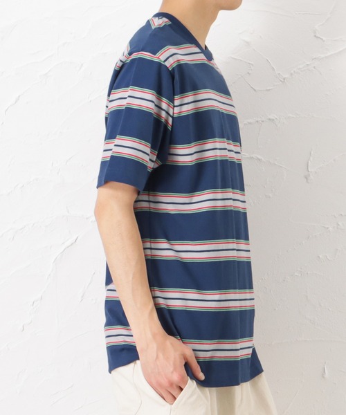 Dickies(ディッキーズ)の「Dickies ディッキーズ マルチボーダー半袖Tシャツ(Tシャツ/カットソー・メンズ・ブラック/レッド/ブルー/グリーン・M/L/XL)」の10枚目の写真