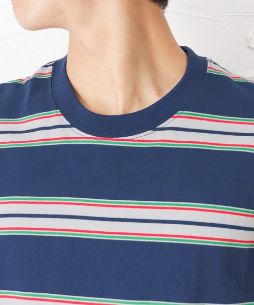 Dickies(ディッキーズ)の「Dickies ディッキーズ マルチボーダー半袖Tシャツ(Tシャツ/カットソー・メンズ・ブラック/レッド/ブルー/グリーン・M/L/XL)」の5枚目の写真