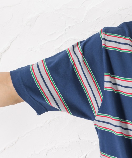 Dickies(ディッキーズ)の「Dickies ディッキーズ マルチボーダー半袖Tシャツ(Tシャツ/カットソー・メンズ・ブラック/レッド/ブルー/グリーン・M/L/XL)」の9枚目の写真
