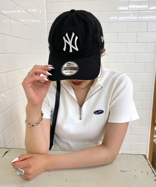 WHO'S WHO gallery（フーズフーギャラリー）の「【SLOPPY/スロッピー】リブハーフジップ（Tシャツ/カットソー・レディース・ライトグレー/ブラック/ブラウン/オフホワイト・FREE）」の7枚目の写真