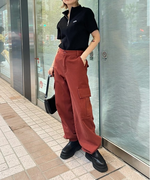 WHO'S WHO gallery（フーズフーギャラリー）の「【SLOPPY/スロッピー】リブハーフジップ（Tシャツ/カットソー・レディース・ライトグレー/ブラック/ブラウン/オフホワイト・FREE）」の10枚目の写真