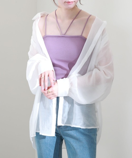 archives（アルシーヴ）の「マルチＷＡＹ袖取外しシャツ（シャツ/ブラウス・レディース・レンガ/オレンジ/グリーン/オフホワイト・MEDIUM）」の2枚目の写真