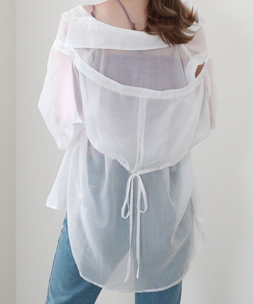 archives（アルシーヴ）の「マルチＷＡＹ袖取外しシャツ（シャツ/ブラウス・レディース・レンガ/オレンジ/グリーン/オフホワイト・MEDIUM）」の7枚目の写真