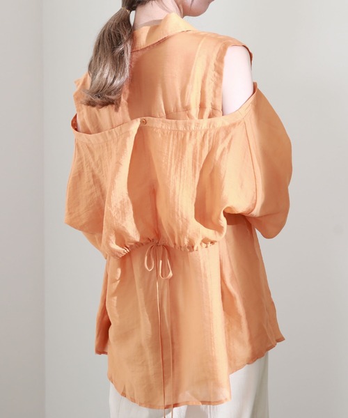 archives（アルシーヴ）の「マルチＷＡＹ袖取外しシャツ（シャツ/ブラウス・レディース・レンガ/オレンジ/グリーン/オフホワイト・MEDIUM）」の12枚目の写真