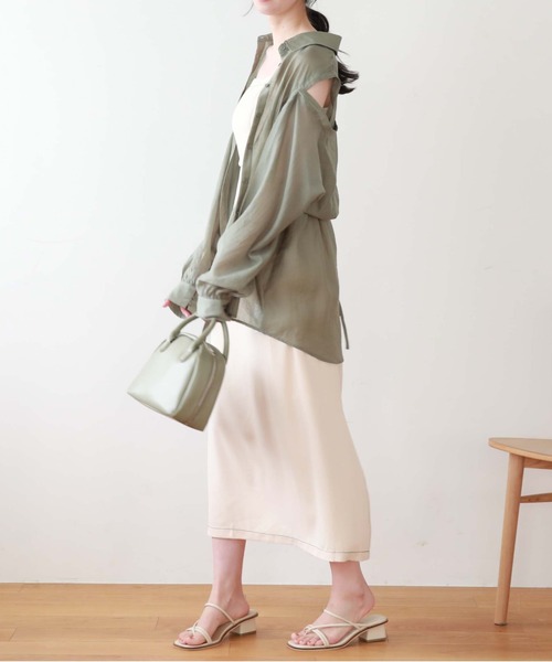 archives（アルシーヴ）の「マルチＷＡＹ袖取外しシャツ（シャツ/ブラウス・レディース・レンガ/オレンジ/グリーン/オフホワイト・MEDIUM）」の17枚目の写真