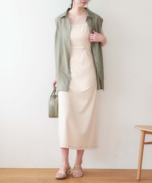 archives（アルシーヴ）の「マルチＷＡＹ袖取外しシャツ（シャツ/ブラウス・レディース・レンガ/オレンジ/グリーン/オフホワイト・MEDIUM）」の15枚目の写真