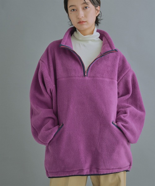 kha:ki（カーキ）の「「KHA:KI / カーキ」FLEECE WIDE P/O（その他トップス・レディース・アッシュ/ブルーグリーン/パープル/カーキ・1/2）」の4枚目の写真